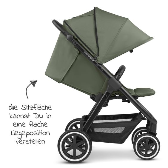 ABC Design Buggy & Sportwagen Avus Air mit Lufträdern - Einhand-Faltung und höhenverstellbarem Schieber (bis 25 kg belastbar) - Olive