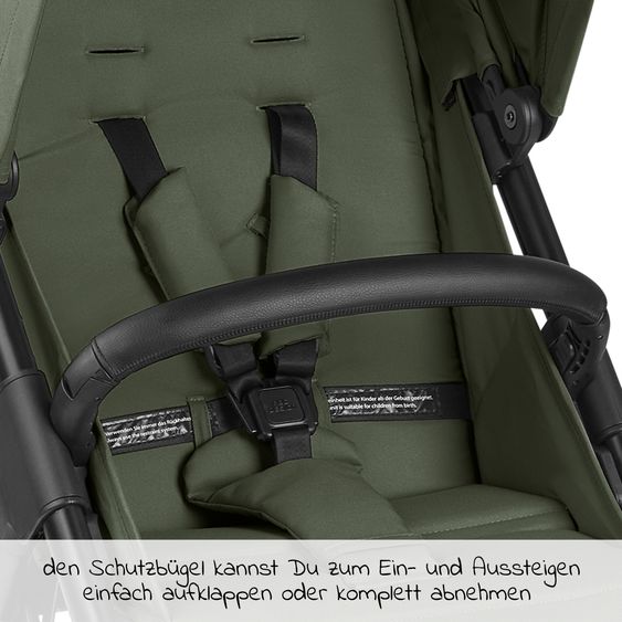 ABC Design Buggy & Sportwagen Avus Air mit Lufträdern - Einhand-Faltung und höhenverstellbarem Schieber (bis 25 kg belastbar) - Olive