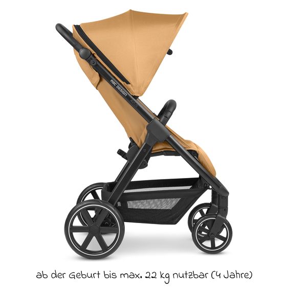 ABC Design Buggy & Sportwagen Avus inkl. Reboarder Pearl Pro 2 - mit Einhand-Faltung und höhenverstellbarem Schieber (bis 25 kg belastbar) - Honey