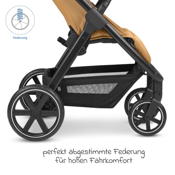 ABC Design Buggy & Sportwagen Avus inkl. Reboarder Pearl Pro 2 - mit Einhand-Faltung und höhenverstellbarem Schieber (bis 25 kg belastbar) - Honey