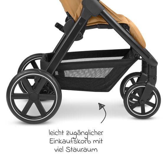 ABC Design Buggy & Sportwagen Avus inkl. Reboarder Pearl Pro 2 - mit Einhand-Faltung und höhenverstellbarem Schieber (bis 25 kg belastbar) - Honey