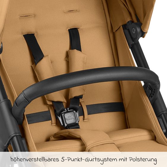 ABC Design Buggy & Sportwagen Avus inkl. Reboarder Pearl Pro 2 - mit Einhand-Faltung und höhenverstellbarem Schieber (bis 25 kg belastbar) - Honey