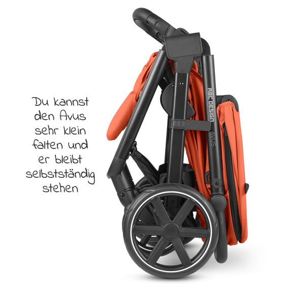 ABC Design Buggy & Sportwagen Avus mit Einhand-Faltung und höhenverstellbarem Schieber (bis 25 kg belastbar) - Carrot