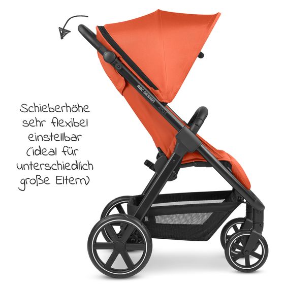 ABC Design Buggy & Sportwagen Avus mit Einhand-Faltung und höhenverstellbarem Schieber (bis 25 kg belastbar) - Carrot