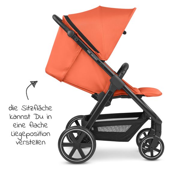 ABC Design Buggy & Sportwagen Avus mit Einhand-Faltung und höhenverstellbarem Schieber (bis 25 kg belastbar) - Carrot