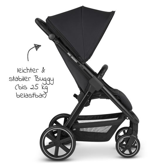 ABC Design Buggy & Sportwagen Avus mit Einhand-Faltung und höhenverstellbarem Schieber (bis 25 kg belastbar) - Classic Edition - Ink