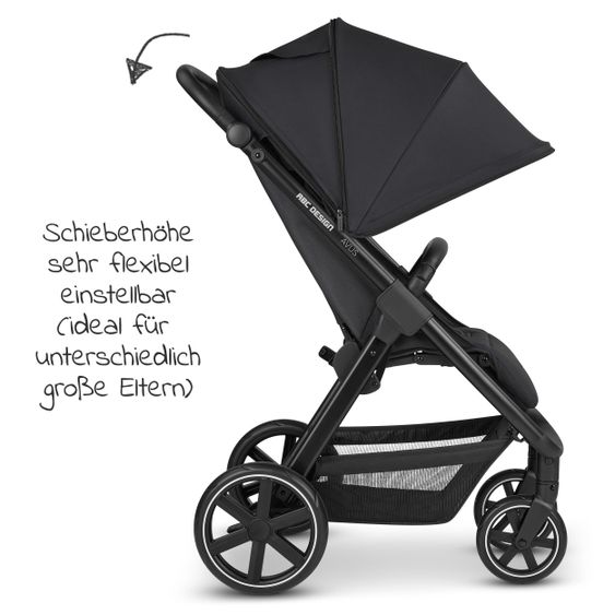 ABC Design Buggy & Sportwagen Avus mit Einhand-Faltung und höhenverstellbarem Schieber (bis 25 kg belastbar) - Classic Edition - Ink