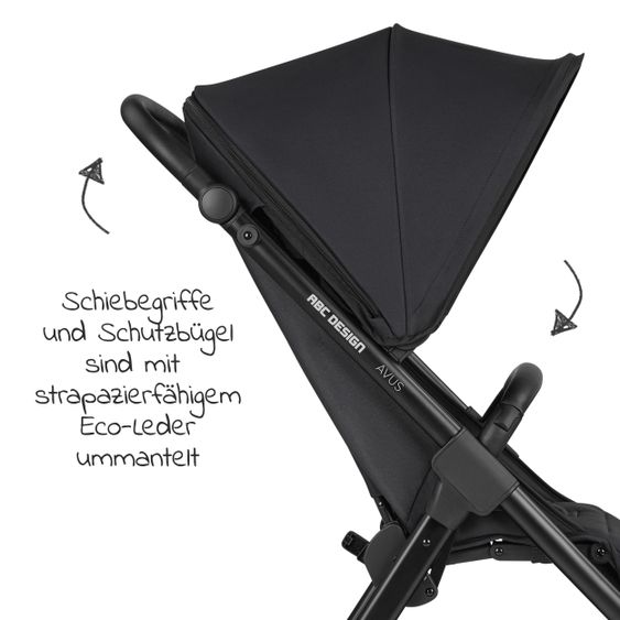 ABC Design Buggy & Sportwagen Avus mit Einhand-Faltung und höhenverstellbarem Schieber (bis 25 kg belastbar) - Classic Edition - Ink