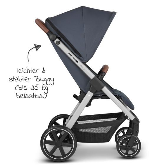 ABC Design Buggy & Sportwagen Avus mit Einhand-Faltung und höhenverstellbarem Schieber (bis 25 kg belastbar) - Classic Edition - Lake