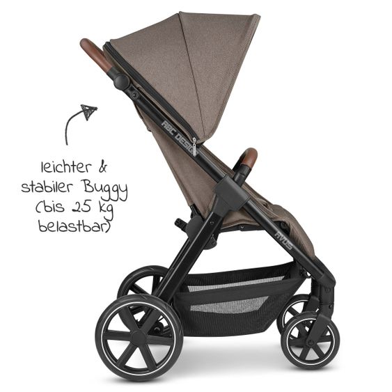 ABC Design Buggy & Sportwagen Avus mit Einhand-Faltung und höhenverstellbarem Schieber (bis 25 kg belastbar) - Fashion Edition - Nature