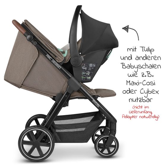 ABC Design Buggy & Sportwagen Avus mit Einhand-Faltung und höhenverstellbarem Schieber (bis 25 kg belastbar) - Fashion Edition - Nature