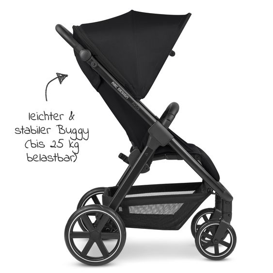 ABC Design Buggy & Sportwagen Avus mit Einhand-Faltung und höhenverstellbarem Schieber (bis 25 kg belastbar) - Ink