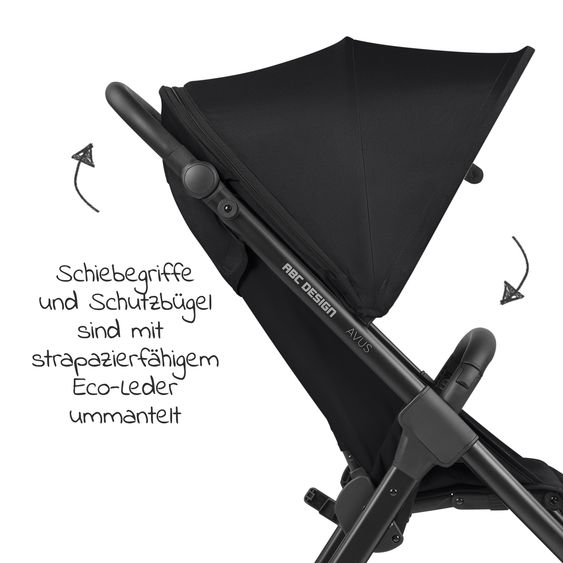 ABC Design Buggy & Sportwagen Avus mit Einhand-Faltung und höhenverstellbarem Schieber (bis 25 kg belastbar) - Ink