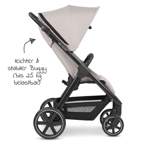 ABC Design Buggy & Sportwagen Avus mit Einhand-Faltung und höhenverstellbarem Schieber (bis 25 kg belastbar) - Powder