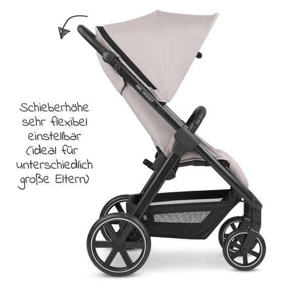 ABC Design Buggy & Sportwagen Avus mit Einhand-Faltung und höhenverstellbarem Schieber (bis 25 kg belastbar) - Powder