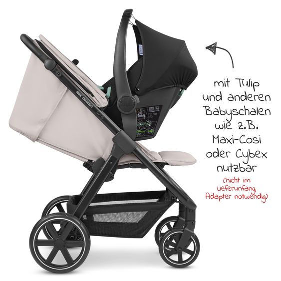 ABC Design Buggy & Sportwagen Avus mit Einhand-Faltung und höhenverstellbarem Schieber (bis 25 kg belastbar) - Powder