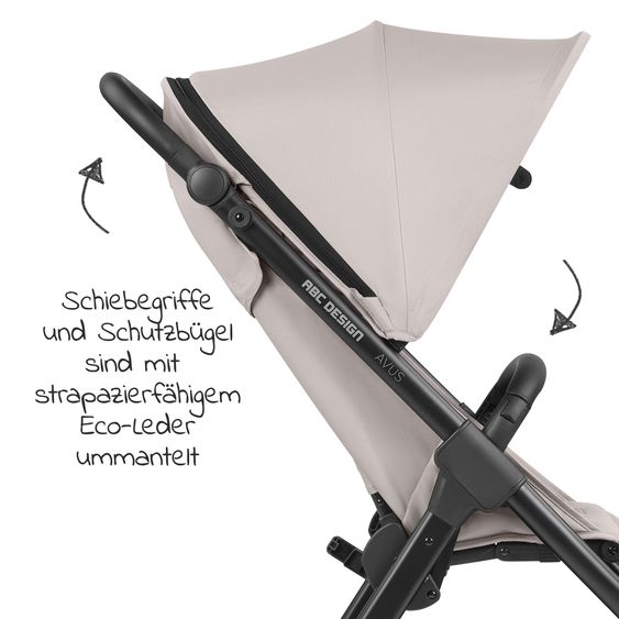 ABC Design Buggy & Sportwagen Avus mit Einhand-Faltung und höhenverstellbarem Schieber (bis 25 kg belastbar) - Powder