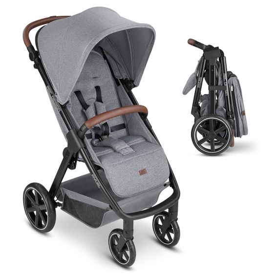 ABC Design Buggy & Sportwagen Avus mit Einhand-Faltung und höhenverstellbarem Schieber (bis 25 kg belastbar) - Tin