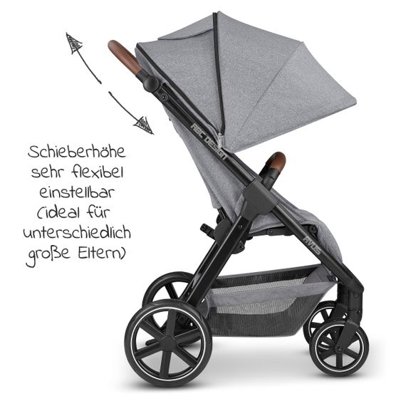 ABC Design Buggy & Sportwagen Avus mit Einhand-Faltung und höhenverstellbarem Schieber (bis 25 kg belastbar) - Tin