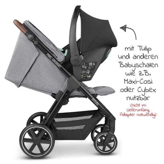 ABC Design Buggy & Sportwagen Avus mit Einhand-Faltung und höhenverstellbarem Schieber (bis 25 kg belastbar) - Tin