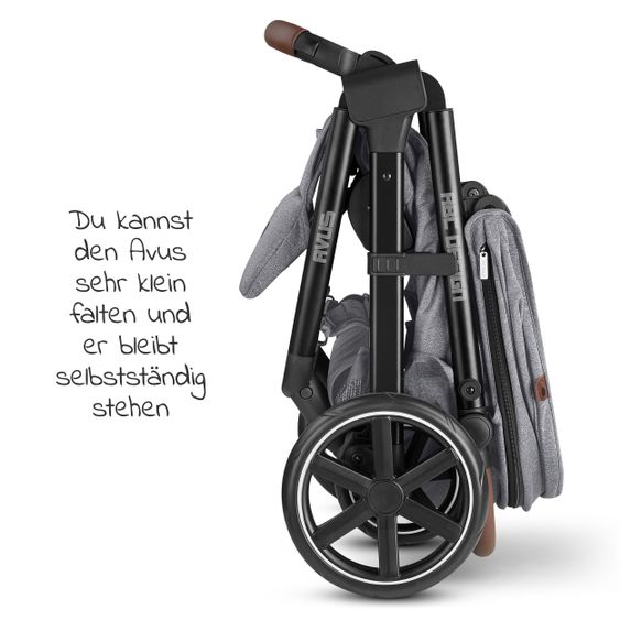 ABC Design Buggy & Sportwagen Avus mit Einhand-Faltung und höhenverstellbarem Schieber (bis 25 kg belastbar) - Tin