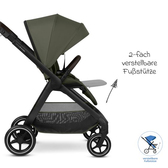 ABC Design Buggy & Sportwagen City Life bis 22 kg belastbar mit wendbarer Sitzeinheit, Teleskopschiebr, Liegeposition & Einkaufskorb für 10 kg - Avocado