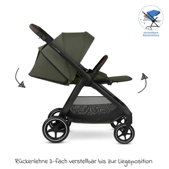 ABC Design Buggy & Sportwagen City Life bis 22 kg belastbar mit wendbarer Sitzeinheit, Teleskopschiebr, Liegeposition & Einkaufskorb für 10 kg - Avocado