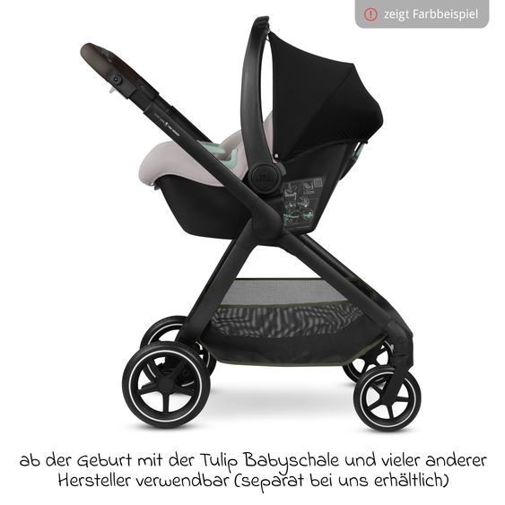 ABC Design Buggy & Sport Stroller City Life up to 22 kg load with reversible seat unit, telescopic push handle, reclining position & shopping basket for 10 kg incl. protection package - Avocado