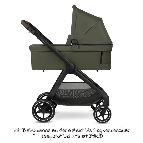 ABC Design Buggy & Sport Stroller City Life up to 22 kg load with reversible seat unit, telescopic push handle, reclining position & shopping basket for 10 kg incl. protection package - Avocado