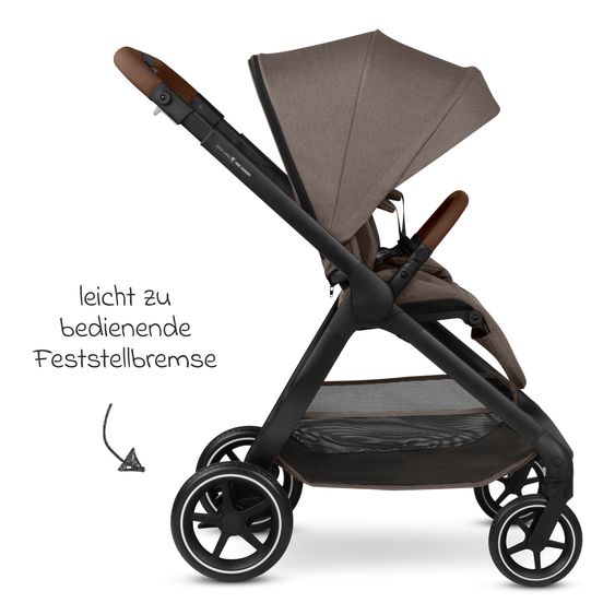 ABC Design Passeggino Leggero & Sportivo City Life fino a 22 kg con seduta reversibile, maniglione telescopico, posizione sdraiata e cestino portaoggetti da 10 kg incl. pacchetto protezione - Nature