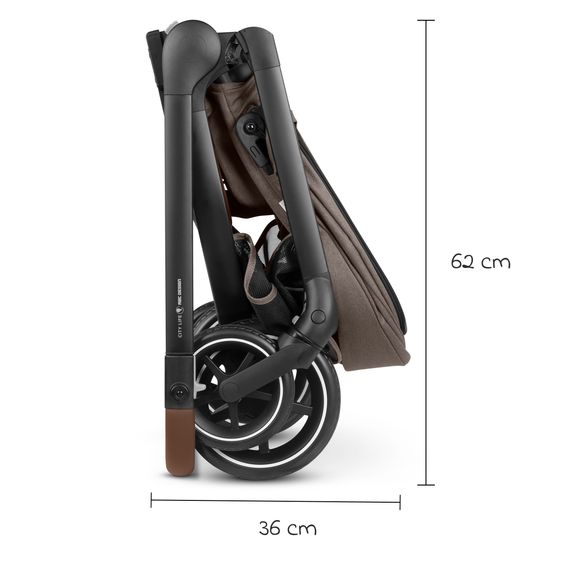 ABC Design Passeggino Leggero & Sportivo City Life fino a 22 kg con seduta reversibile, maniglione telescopico, posizione sdraiata e cestino portaoggetti da 10 kg incl. pacchetto protezione - Nature