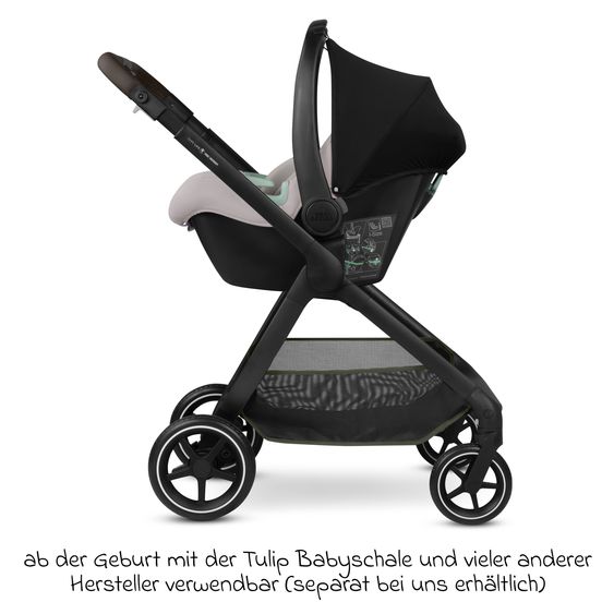 ABC Design Passeggino Leggero & Sportivo City Life fino a 22 kg con seduta reversibile, maniglione telescopico, posizione sdraiata e cestino portaoggetti da 10 kg incl. pacchetto protezione - Nature