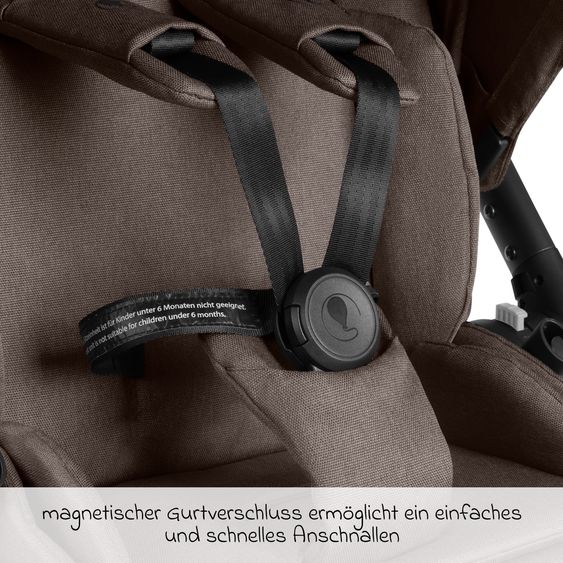 ABC Design Buggy & Sportwagen City Life bis 22 kg belastbar mit wendbarer Sitzeinheit, Teleskopschiebr, Liegeposition & Einkaufskorb für 10 kg - Nature