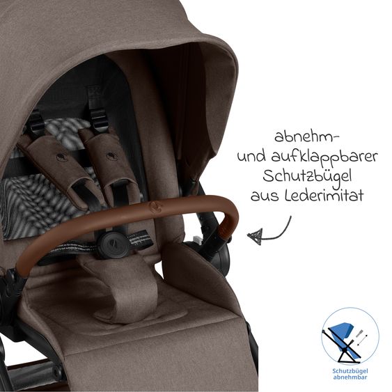 ABC Design Buggy & Sportwagen City Life bis 22 kg belastbar mit wendbarer Sitzeinheit, Teleskopschiebr, Liegeposition & Einkaufskorb für 10 kg - Nature