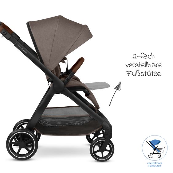 ABC Design Buggy & Sportwagen City Life bis 22 kg belastbar mit wendbarer Sitzeinheit, Teleskopschiebr, Liegeposition & Einkaufskorb für 10 kg - Nature