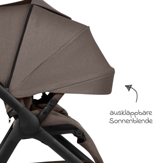 ABC Design Buggy & Sportwagen City Life bis 22 kg belastbar mit wendbarer Sitzeinheit, Teleskopschiebr, Liegeposition & Einkaufskorb für 10 kg - Nature