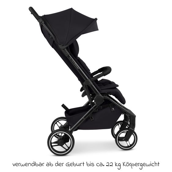 ABC Design Buggy & Sportwagen Ping 3 Trekking bis 22 kg mit flacher Liegeposition inkl. Sitzeinlage, Transporttasche & Tragegurt - Pure - Coal