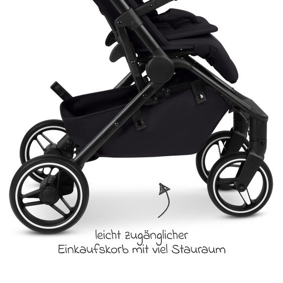 ABC Design Buggy & Sportwagen Ping 3 Trekking bis 22 kg mit flacher Liegeposition inkl. Sitzeinlage, Transporttasche & Tragegurt - Pure - Coal