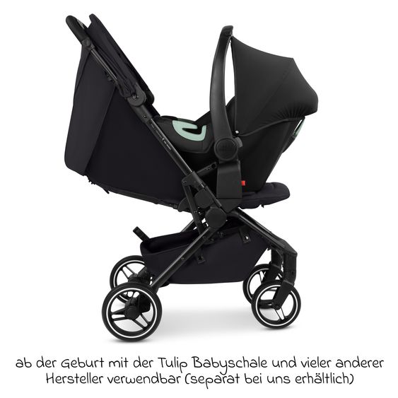 ABC Design Buggy & Sportwagen Ping 3 Trekking bis 22 kg mit flacher Liegeposition inkl. Sitzeinlage, Transporttasche & Tragegurt - Pure - Coal