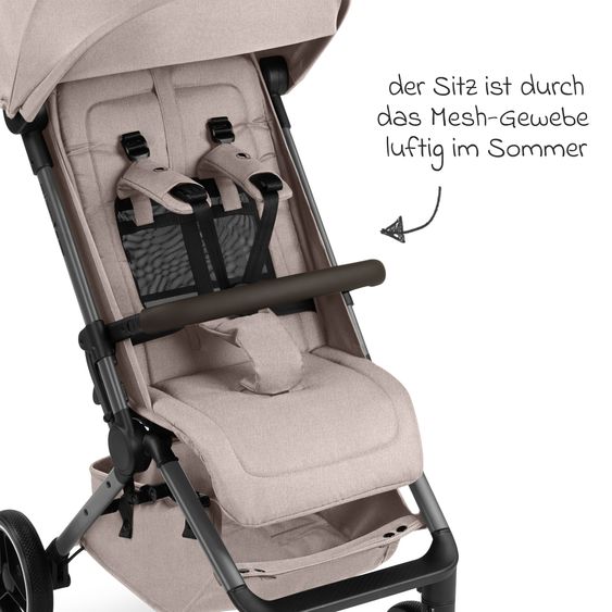 ABC Design Buggy & Sportwagen Ping 3 Trekking bis 22 kg mit flacher Liegeposition inkl. Wickeltassche, Sitzeinlage, Transporttasche & Tragegurt - Pure - Camel