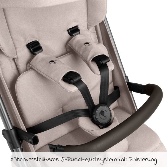 ABC Design Buggy & Sportwagen Ping 3 Trekking bis 22 kg mit flacher Liegeposition inkl. Wickeltassche, Sitzeinlage, Transporttasche & Tragegurt - Pure - Camel