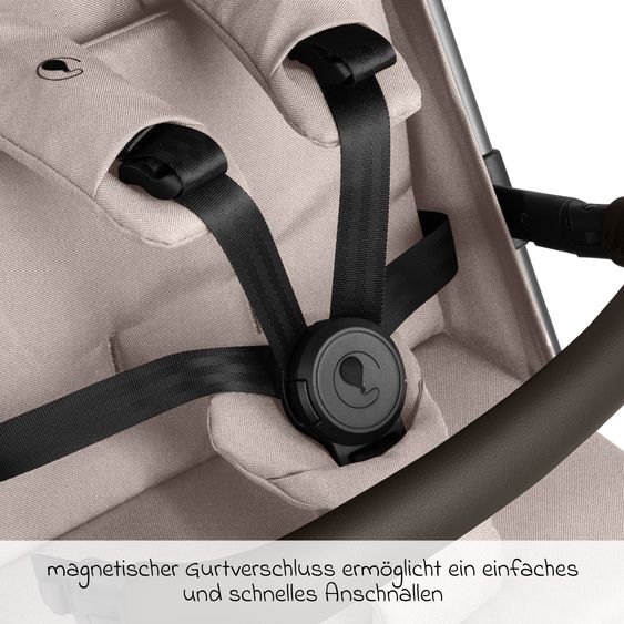 ABC Design Buggy & Sportwagen Ping 3 Trekking bis 22 kg mit flacher Liegeposition inkl. Wickeltassche, Sitzeinlage, Transporttasche & Tragegurt - Pure - Camel