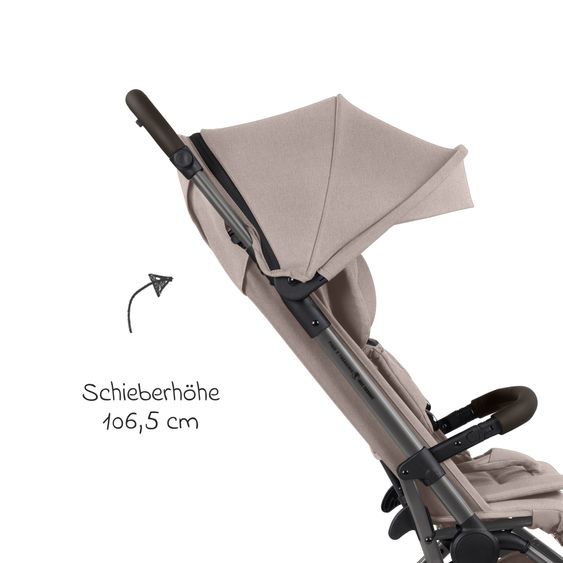 ABC Design Buggy & Sportwagen Ping 3 Trekking bis 22 kg mit flacher Liegeposition inkl. Wickeltassche, Sitzeinlage, Transporttasche & Tragegurt - Pure - Camel