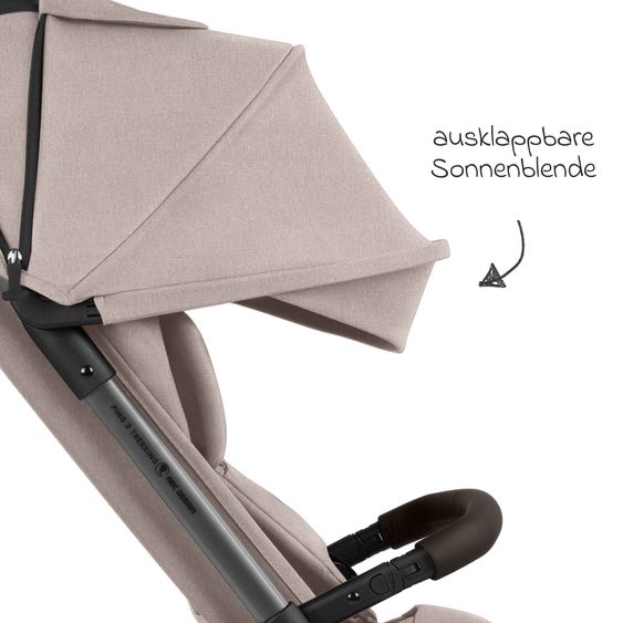 ABC Design Buggy & Sportwagen Ping 3 Trekking bis 22 kg mit flacher Liegeposition inkl. Wickeltassche, Sitzeinlage, Transporttasche & Tragegurt - Pure - Camel