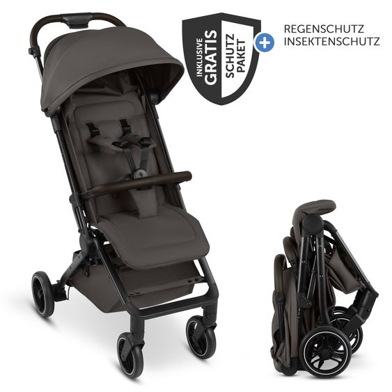 ABC Design Poussette & Sportwagen Ping 4 Trekking Jusqu’à 22 Kg Chargeable avec Position Allongée Incl. Pack De Protection - Noix