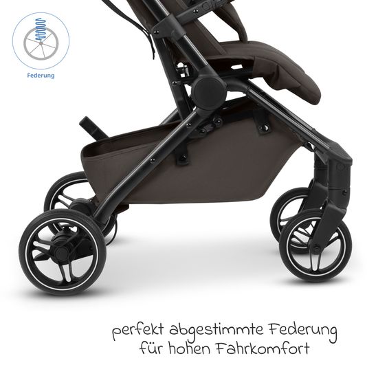 ABC Design Poussette & Sportwagen Ping 4 Trekking Jusqu’à 22 Kg Chargeable avec Position Allongée Incl. Pack De Protection - Noix