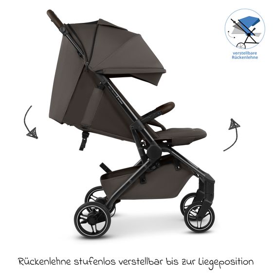 ABC Design Poussette & Sportwagen Ping 4 Trekking Jusqu’à 22 Kg Chargeable avec Position Allongée Incl. Pack De Protection - Noix