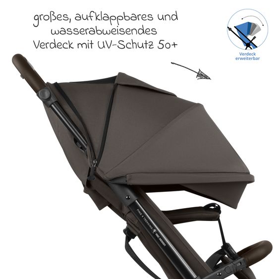 ABC Design Poussette & Sportwagen Ping 4 Trekking Jusqu'à 22 Kg Charge Avec Position Allongée - Noix