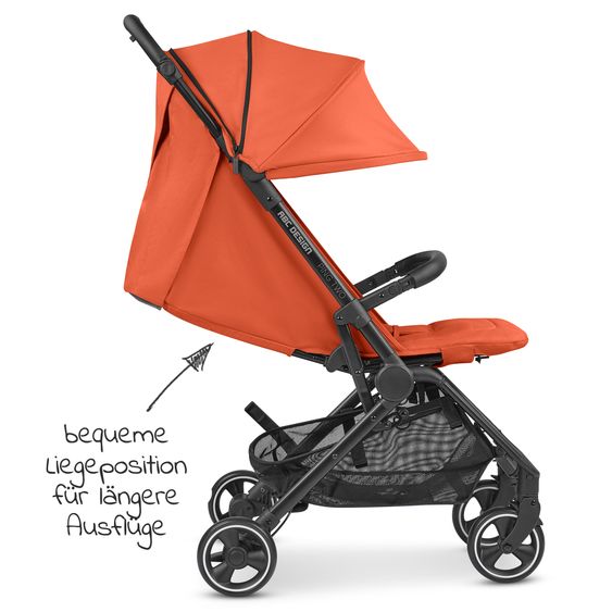 ABC Design Buggy & Sportwagen Ping Two mit flacher Liegeposition - inkl. Transporttasche & Tragegurt - Classic Edition - Carrot