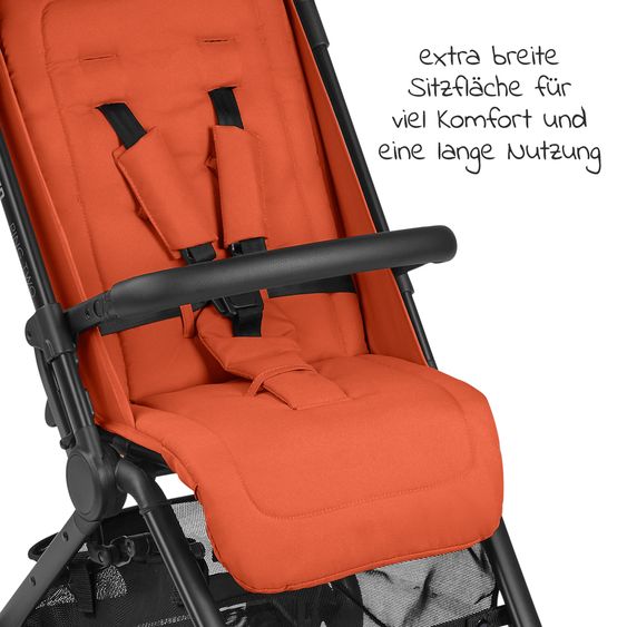 ABC Design Buggy & Sportwagen Ping Two mit flacher Liegeposition - inkl. Transporttasche & Tragegurt - Classic Edition - Carrot